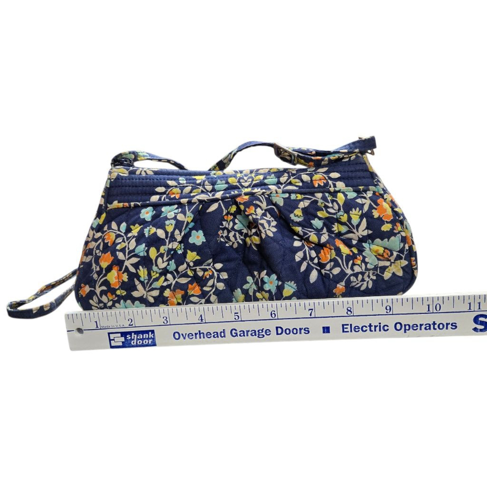 Vintage Vera Bradley Mini Crossbody Bag Blue Multicolor Floral Quilted Purse - Picture 5 of 9